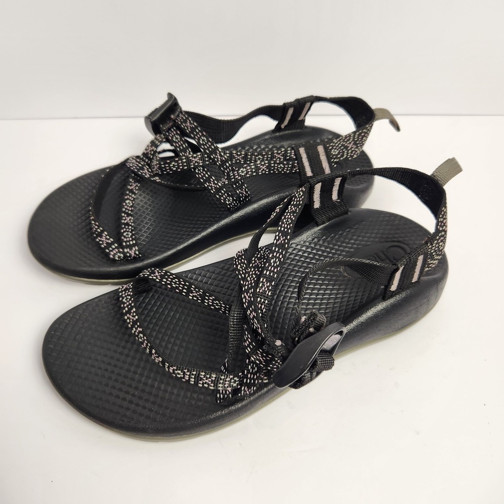 Chaco Women's Strappy Casual Black/White Sandals Size 5